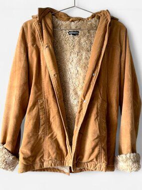 Dollhouse Vintage y2k 2000s Faux Fur Lined Hooded Jacket Small